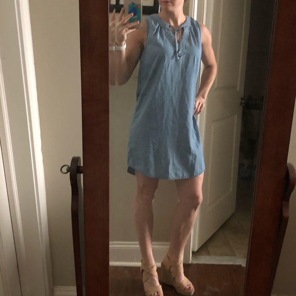 Denim shift dress